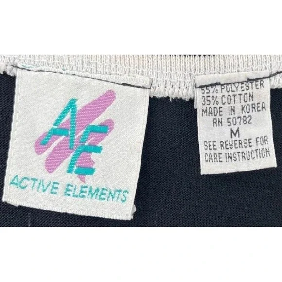 Active Elements Vtg‎ Blue Long Sleeve Cardigan Sz M Cozy Retro Knit Academia